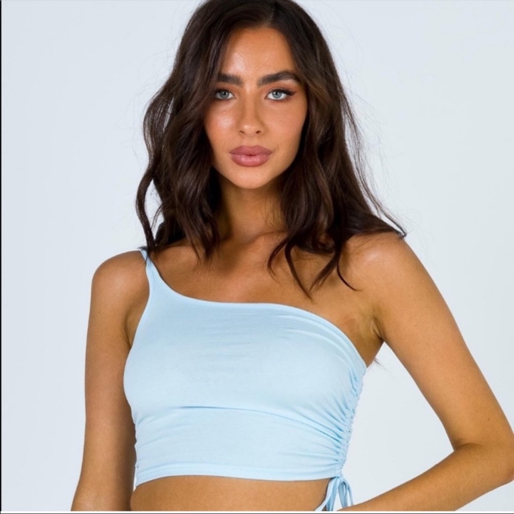 Princess Polly Blue Athans One Shoulder Tank